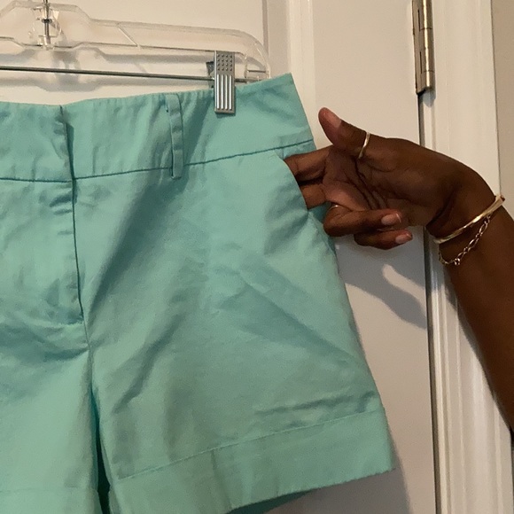 EUC shorts teal blue & green & white stripe - Picture 7 of 12